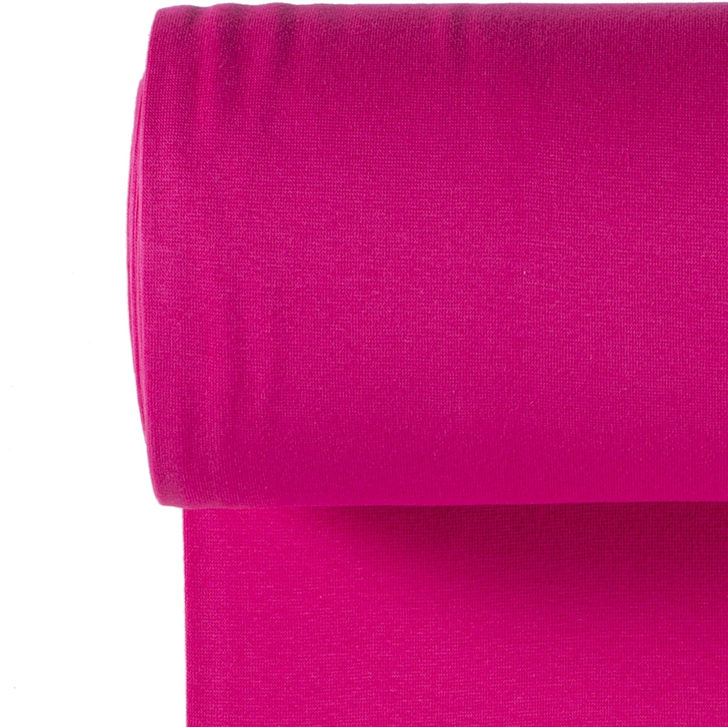 Elastischer Baumwoll-Bündchenstoff in Rosa für Pullover und mehr
