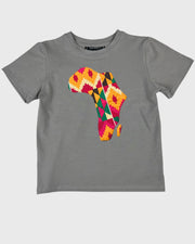 Afrikanisches Karten T-Shirt für Kinder Grau