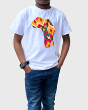 Afrikanisches Karten T-Shirt für Kinder Weiß