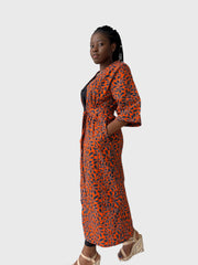 Afrikanische Damenkimono | Ankara Damen-Jacke Orange