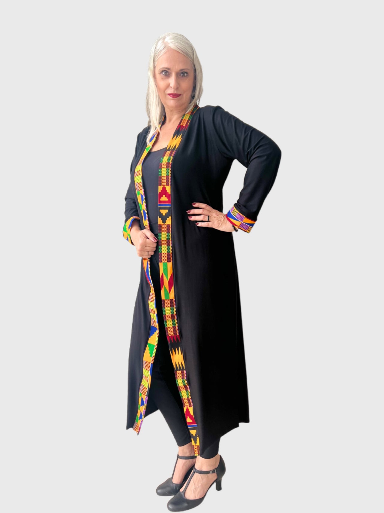 Kimono-Jacke, Afrikanischer Mix Kente Ankara | Damenkimono