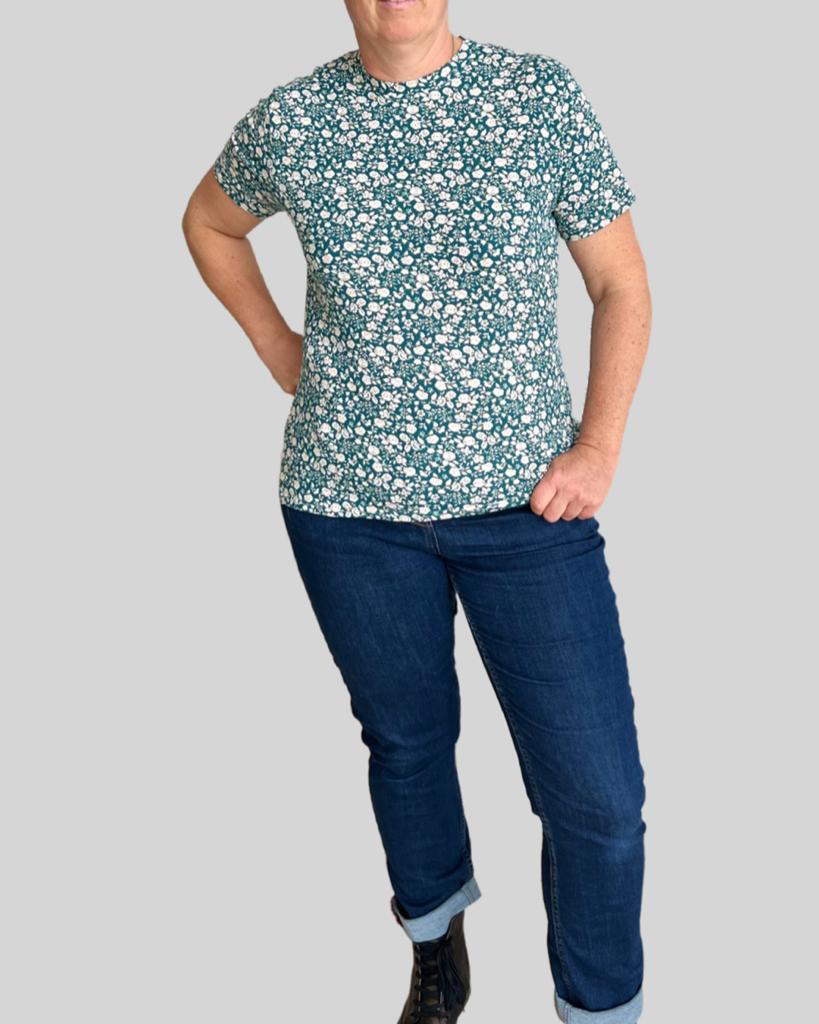 Bambus Baumwolljersey T-Shirt mit Prints für Damen, Größe XS- 4XL | Yemssyro